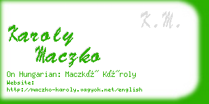 karoly maczko business card
